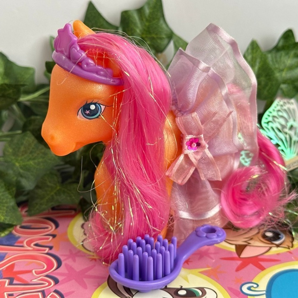 My Little Pony MLP G3 Sparkleworks Orange Shimmer Eveningwear Dress Tiara Acc